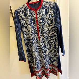Beechtree Luxury Pret Navy Blue  Size 14  Pakistani kurta\tunic